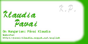 klaudia pavai business card
