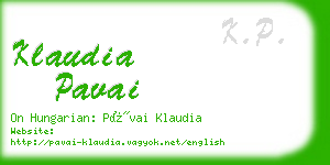 klaudia pavai business card